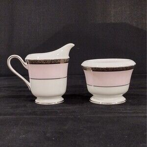 Mary Kay 40th Anniversary China Pink Platinum Sugar Creamer set